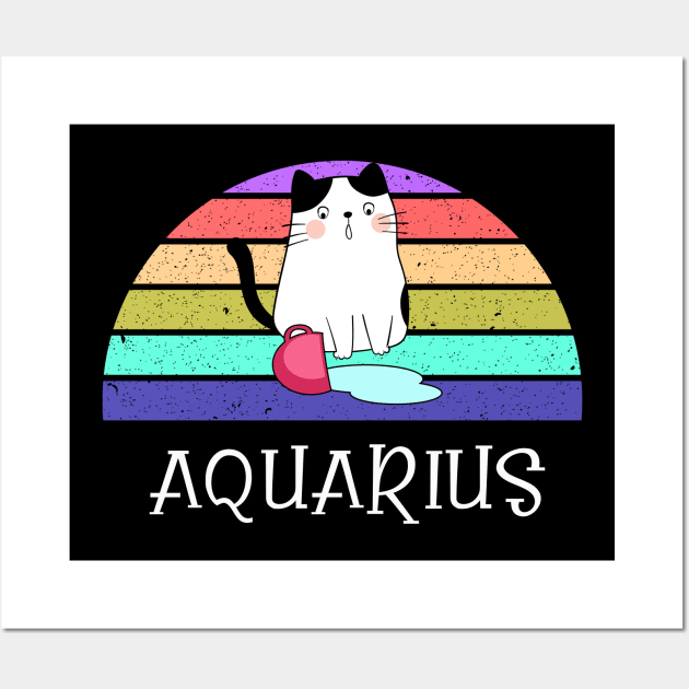 Cat Horoscope Aquarius Wall Art by kooicat